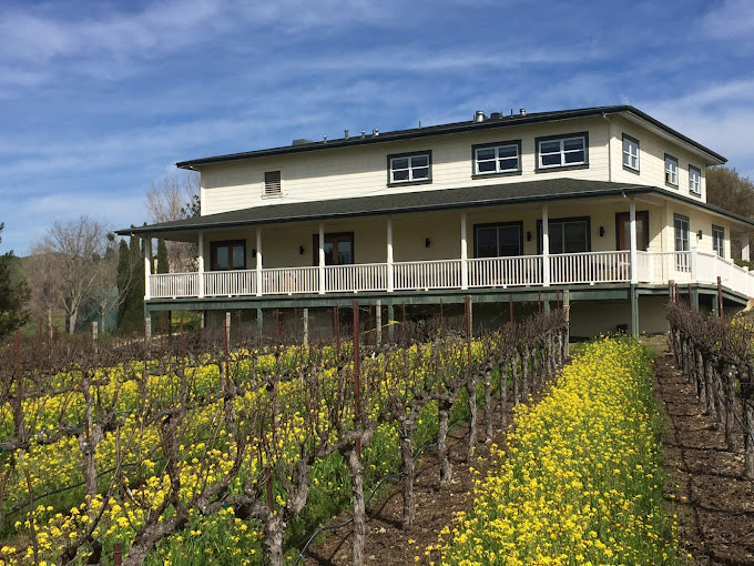 Aging wine barrels in a Napa Valley cellar